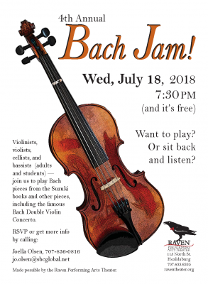 CALL FOR MUSICIANS - Bach Jam! at Ravel Theater