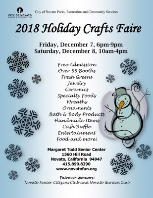 VENDOR OPPORTUNITY: 2018 Margaret Todd Holiday Crafts Faire - Novato