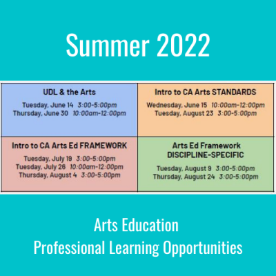 PROFESSIONAL DEVELOPMENT: Statewide Summer Arts Education Professional Learning Opportunities