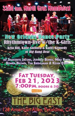 Feb. 21 FAT TUESDAY Dance Party! 32nd Annual! Mardi Gras Mambofest by Rhythmtown-Jive at Big Easy