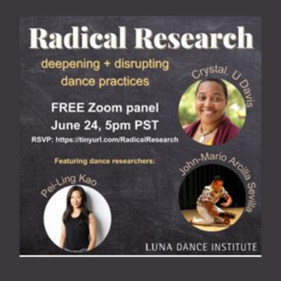 PROFESSIONAL DEVELOPMENT: Radical Research Panel: Deepening + Disrupting Dance Practices