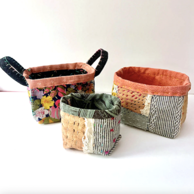Collaged Fabric Boxes